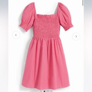 Draper James Pink Stripe Puff Sleeve Dress